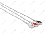 NEC YCE205 Compatible Reusable ECG Lead Wire - AHA - 3 Leads Snap
