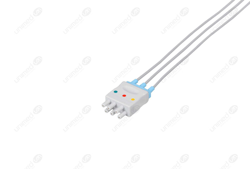 Nihon Kohden BR-019 Compatible Reusable ECG Lead Wire - IEC - 3 Leads Grabber