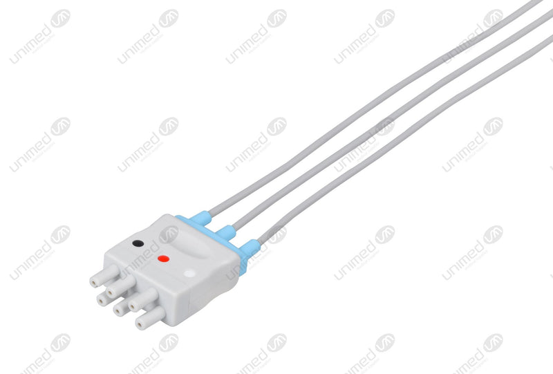 Nihon Kohden BR-018 Compatible Reusable ECG Lead Wire - AHA - 3 Leads Grabber