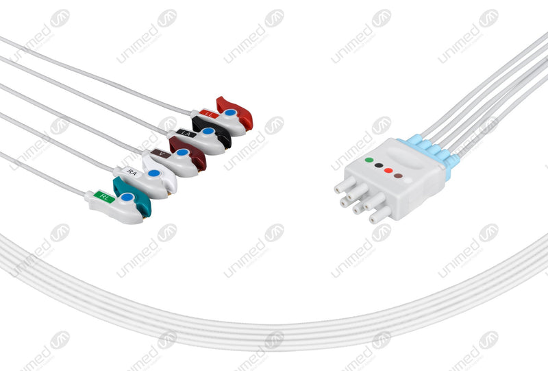 Nihon Kohden BR-021 Compatible Reusable ECG Lead Wires 5 Leads Grabber
