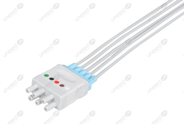 Nihon Kohden BR-021 Compatible Reusable ECG Lead Wire - AHA - 5 Leads Snap