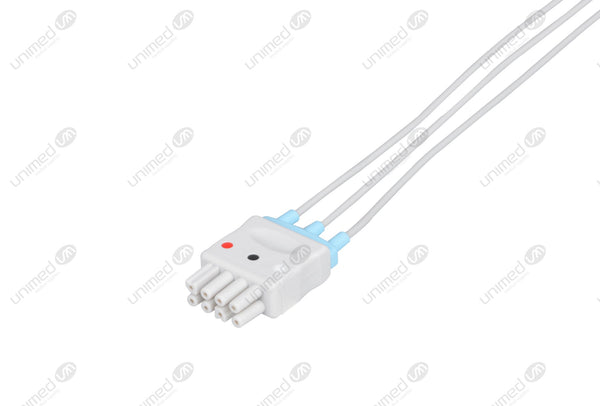 Nihon Kohden BR-903 Compatible Reusable ECG Lead Wire - AHA - 3 Leads Grabber