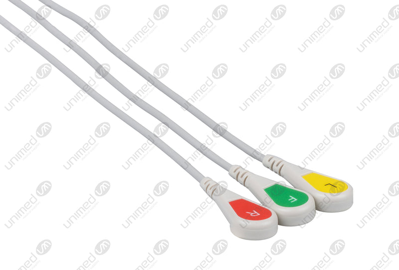 patient end with snap connector for Nihon Kohden Compatible Reusable ECG Lead Wire