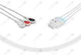 NKB3-90S Nihon Kohden BR-903 Compatible Reusable ECG Lead Wires 3 Leads Snap
