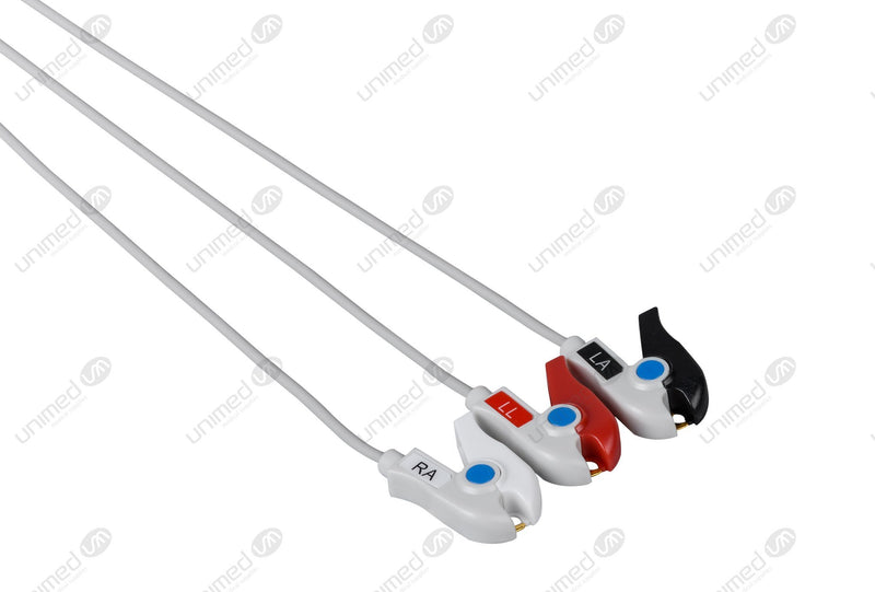 Philips MX40 Compatible Reusable ECG Lead Wire - AHA - 3 Leads Grabber