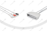 Philips MX40 Compatible Reusable ECG Lead Wires 3 Leads Snap