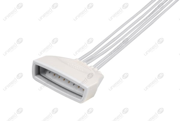 Philips MX40 Compatible Reusable ECG Lead Wire - AHA - 5 Leads Snap