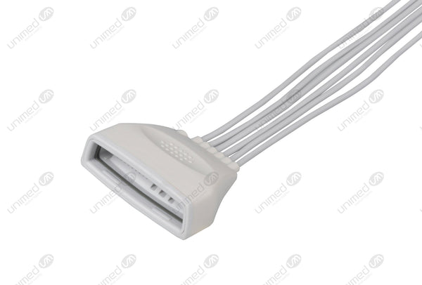 Philips MX40 Compatible Reusable ECG Lead Wire - AHA - 6 Leads Snap