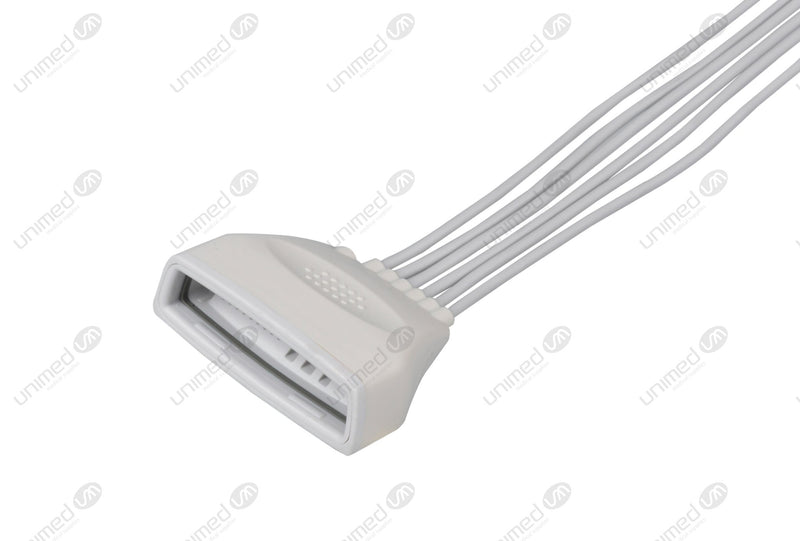 Philips MX40 Compatible Reusable ECG Lead Wire - AHA - 6 Leads Snap