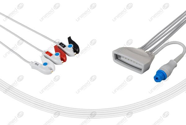 Philips MX40 with SpO2  Compatible Reusable ECG Lead Wires 3 Leads Grabber