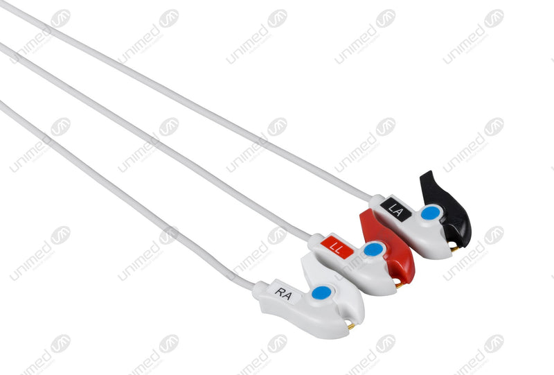 Philips MX40 with SpO2  Compatible Reusable ECG Lead Wire - AHA - 3 Leads Grabber