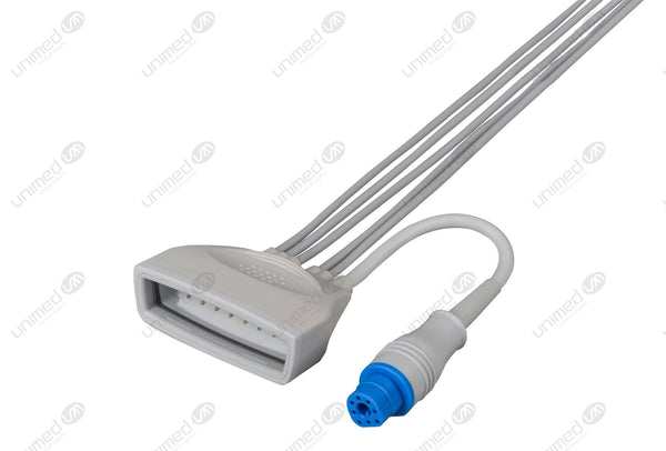 Philips MX40 with SpO2  Compatible Reusable ECG Lead Wire - AHA - 3 Leads Snap