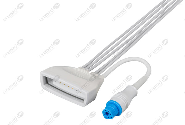 Philips MX40 with SpO2  Compatible Reusable ECG Lead Wire - AHA - 5 Leads Grabber