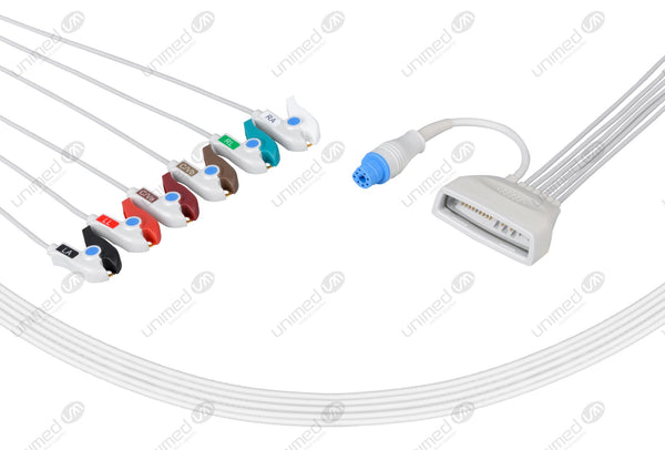 Philips MX40 with SpO2  Compatible Reusable ECG Lead Wires 6 Leads Grabber
