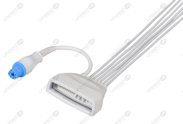 Philips MX40 with SpO2  Compatible Reusable ECG Lead Wire - AHA - 6 Leads Grabber