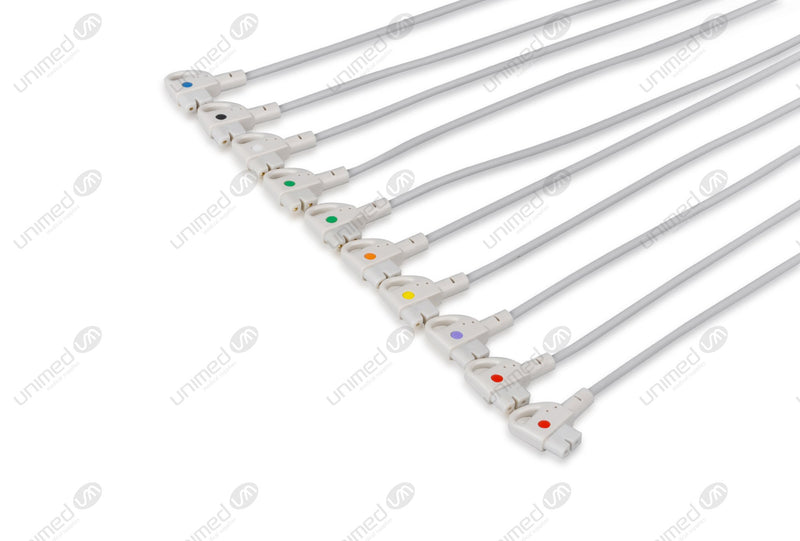 Philips Compatible Diagnostic ECG Cardiography shielded - AHA - 10 Leads Grabber