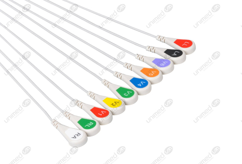 Philips Compatible EKG Lead Wire - AHA - Snap End
