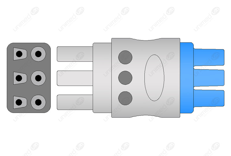 Spacelabs Compatible Reusable ECG Lead Wire - AHA - 3 Leads Grabber