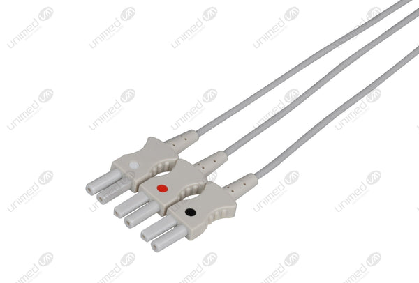 Spacelabs Compatible Reusable ECG Lead Wire - AHA - 3 Leads Grabber