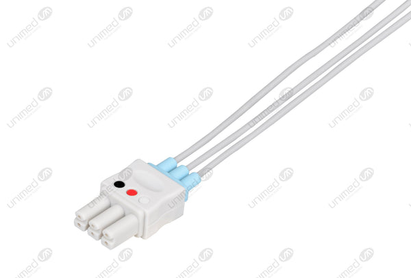 Siemens Compatible Reusable ECG Lead Wire - AHA - 3 Leads Snap