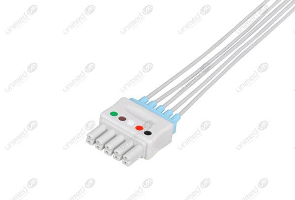 Siemens Compatible Reusable ECG Lead Wire - AHA - 5 Leads Grabber