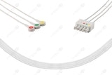 Siemens Compatible Reusable ECG Lead Wire - IEC - 3 Leads Snap with 5 Connectors
