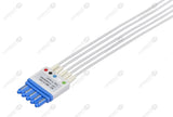 Siemens CT Compatible Reusable ECG Lead Wire - AHA - 5 Leads Snap