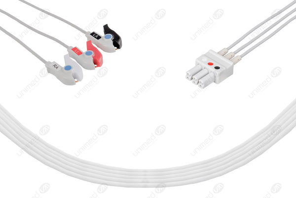 Siemens Compatible Reusable ECG Lead Wires - AHA - 3 Leads Grabber