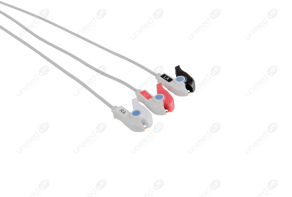 AHA 3 Lead Grabber Siemens Compatible Reusable ECG Lead Wires
