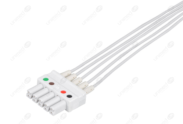 Siemens Compatible Reusable ECG Lead Wires - AHA - 5 Leads Grabber