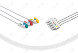 Siemens Compatible Reusable ECG Lead Wires - IEC - 3-Lead Grabber with 5 connectors