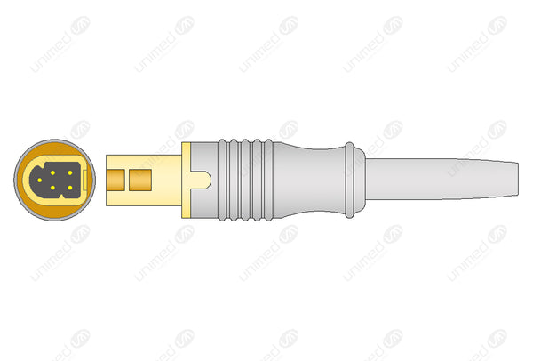 Mindray Compatible Temperature Adapter Cable - Female Mono Plug Connector 1ft