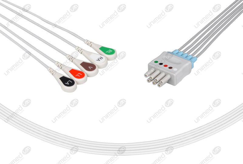 Mindray Compatible ECG Telemetry Cables 5 Leads Snap