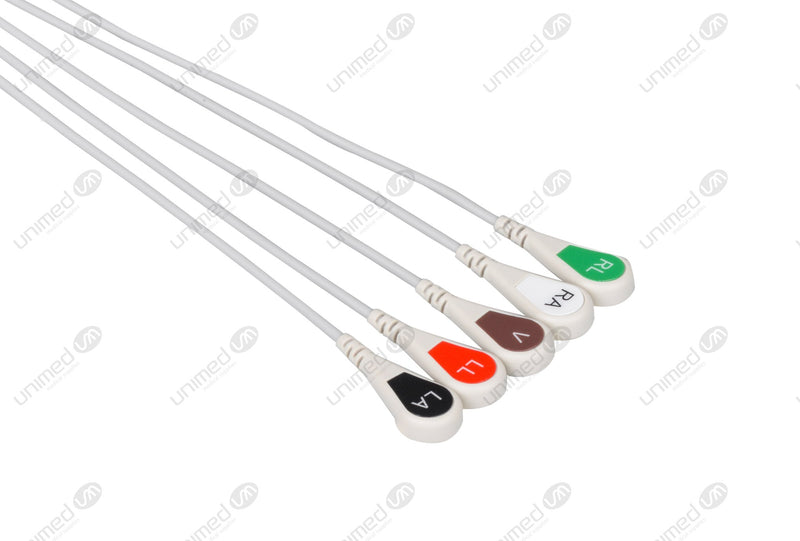 Mindray Compatible ECG Telemetry cable - AHA - 5 Leads Snap