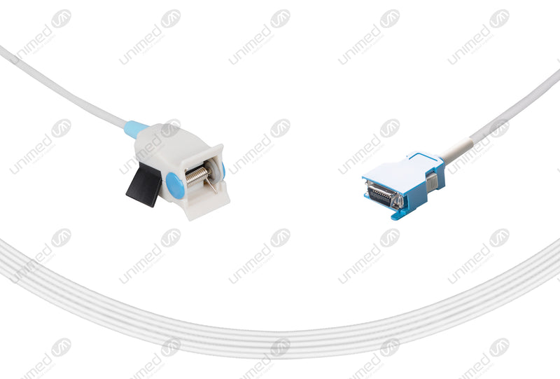 Nihon Kohden Compatible Reusable SpO2 Sensor 10ft  - Rectangle 20-pin Connector