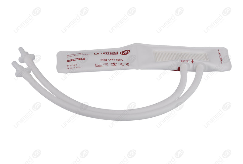 Double tube BP05 connector 4 to 8 cm Disposable Neonatal TPU NIBP Cuffs 