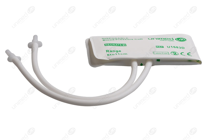 6 to 11cm Double Tube Disposable Neonatal TPU NIBP Cuffs 