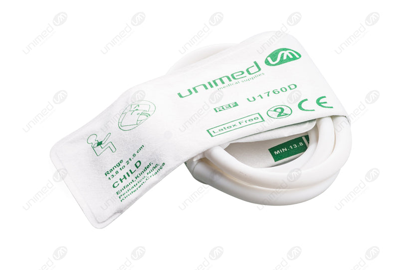 Disposable NIBP Cuff - Double Tube Pediatric 13.8-21.5cm box of 5