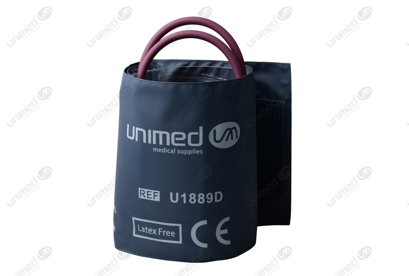 Reusable NIBP Cuffs With Inflation Bag & BP08+BP08 Connector - Double Tube Large Adult Long 33-47cm