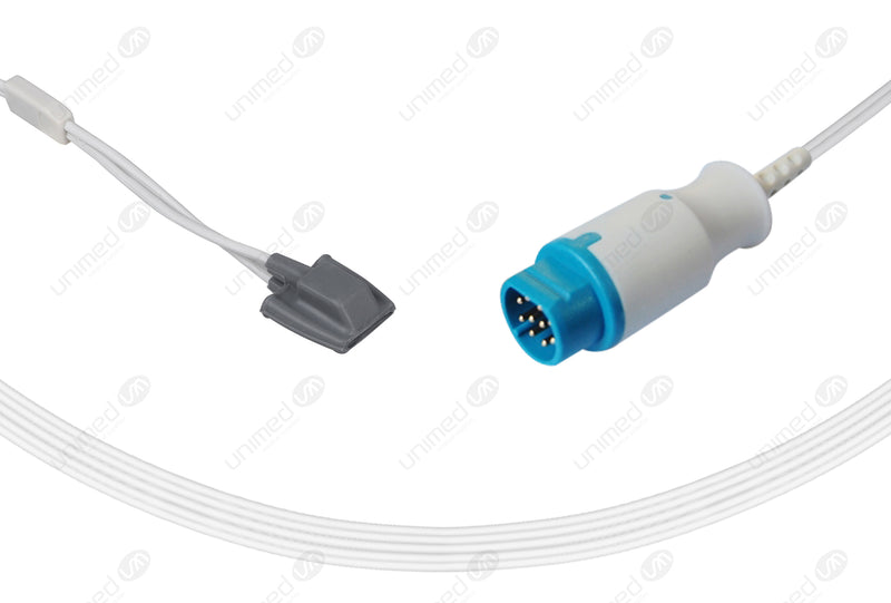 Siemens Compatible Reusable SpO2 Sensor 10ft  - Round 10-pin Connector
