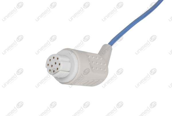 Datex Compatible Reusable SpO2 Sensor 10ft  - Round 10-pin Gray Connector