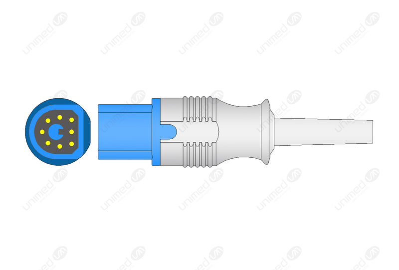Solaris Compatible Reusable SpO2 Sensor 10ft  - Round 8-pin Connector