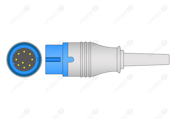 Biolight Compatible Reusable SpO2 Sensor 10ft - Round 9-pin Connector