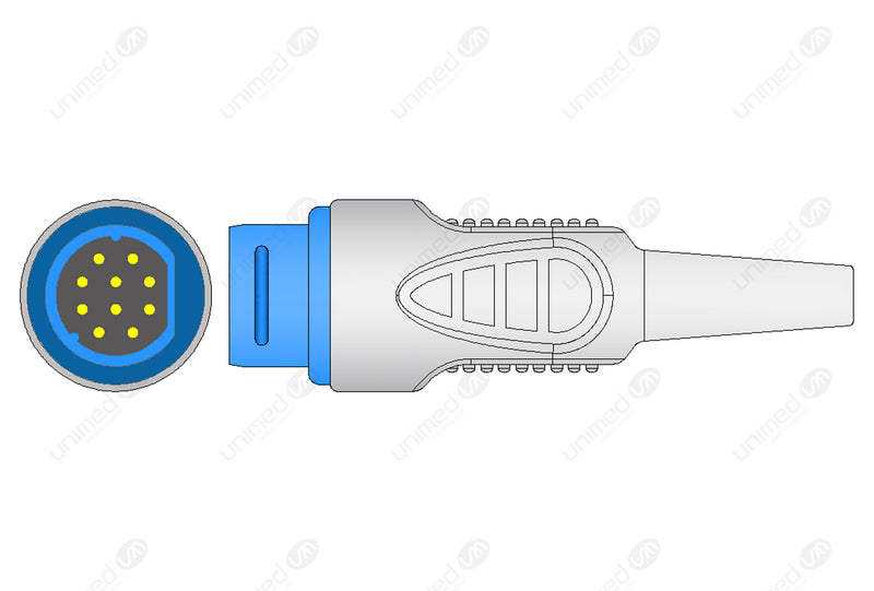 Siemens Compatible Reusable SpO2 Sensor 10ft  - Round 10-pin Connector