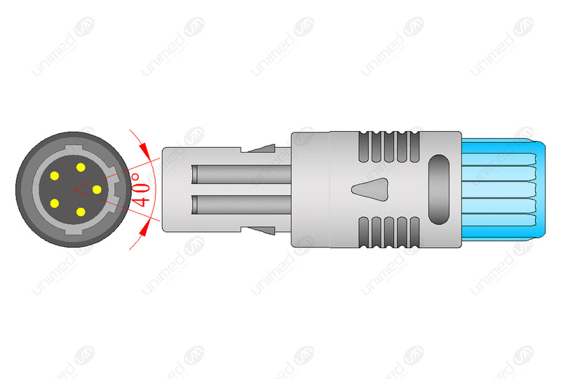 OMNI Compatible Reusable SpO2 Sensor 10ft  - 5-pin Lemo Connector