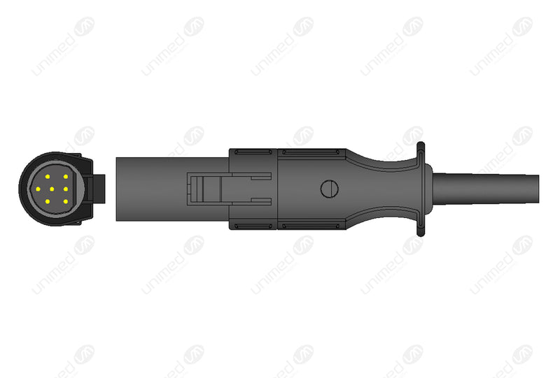 Novametrix Compatible Reusable SpO2 Sensor 10ft  - Round 7-pin Connector