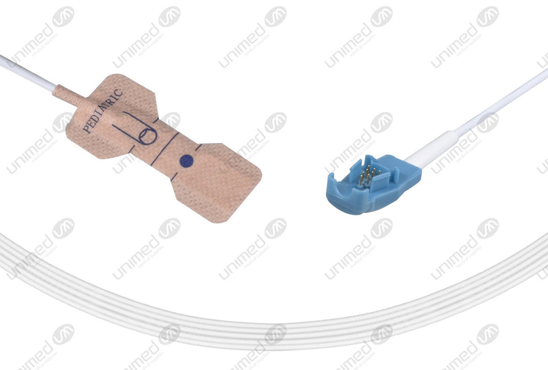 GE OxyTip+ Compatible Disposable SpO2 Sensors Adhesive Textile  Pediatric(1-40kg) Box of 24pcs