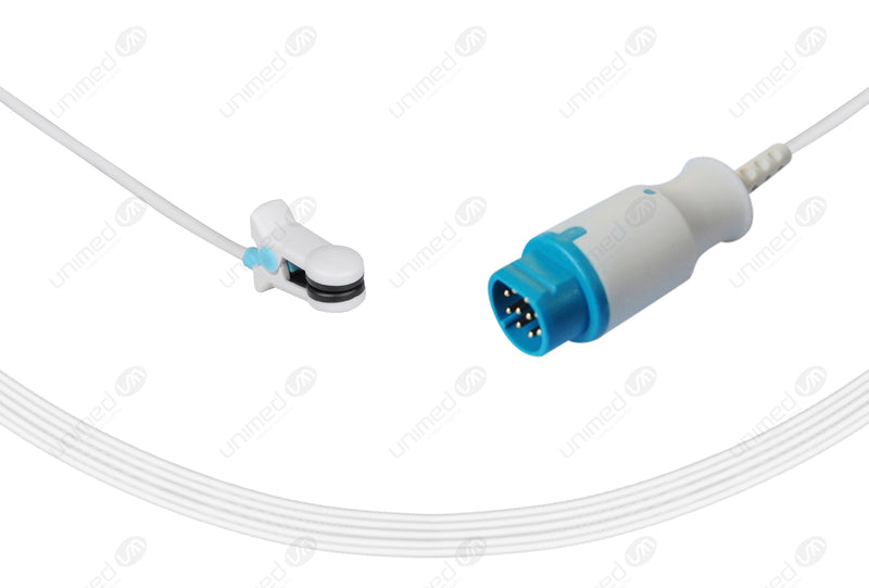 Siemens Compatible Reusable SpO2 Sensor 10ft  - Round 10-pin Connector