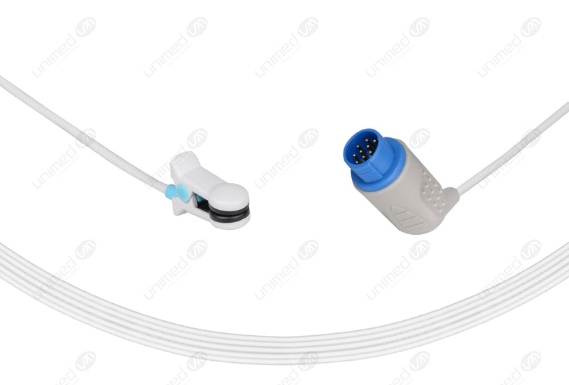 Biolight Compatible Reusable SpO2 Sensor with 12 pin connector for adult ear clip